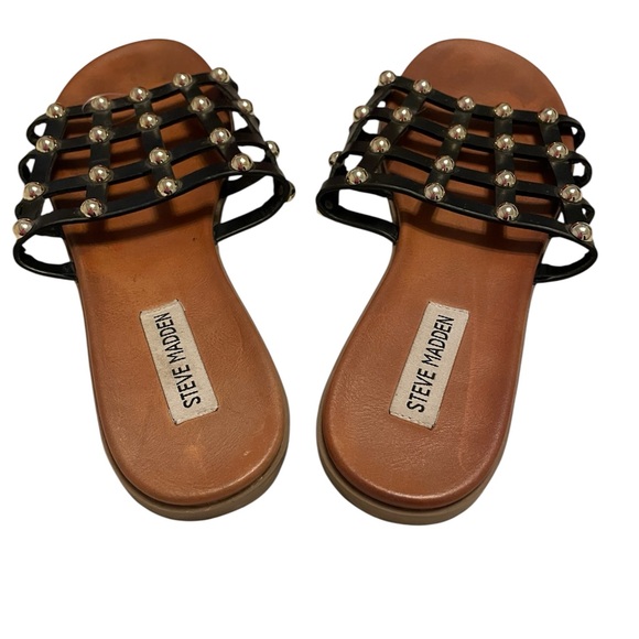 Steve Madden Black Studded Sandals - Picture 2 of 4